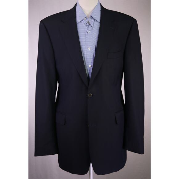 Miller Brothers Ltd Navy Blue Woven 2-Btn Wool Sportcoat Blazer 44XL - Picture 2 of 10
